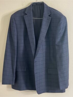 Lauren Ralph Lauren Mens Blue Plaid Blazer Sport Coat Size 52R